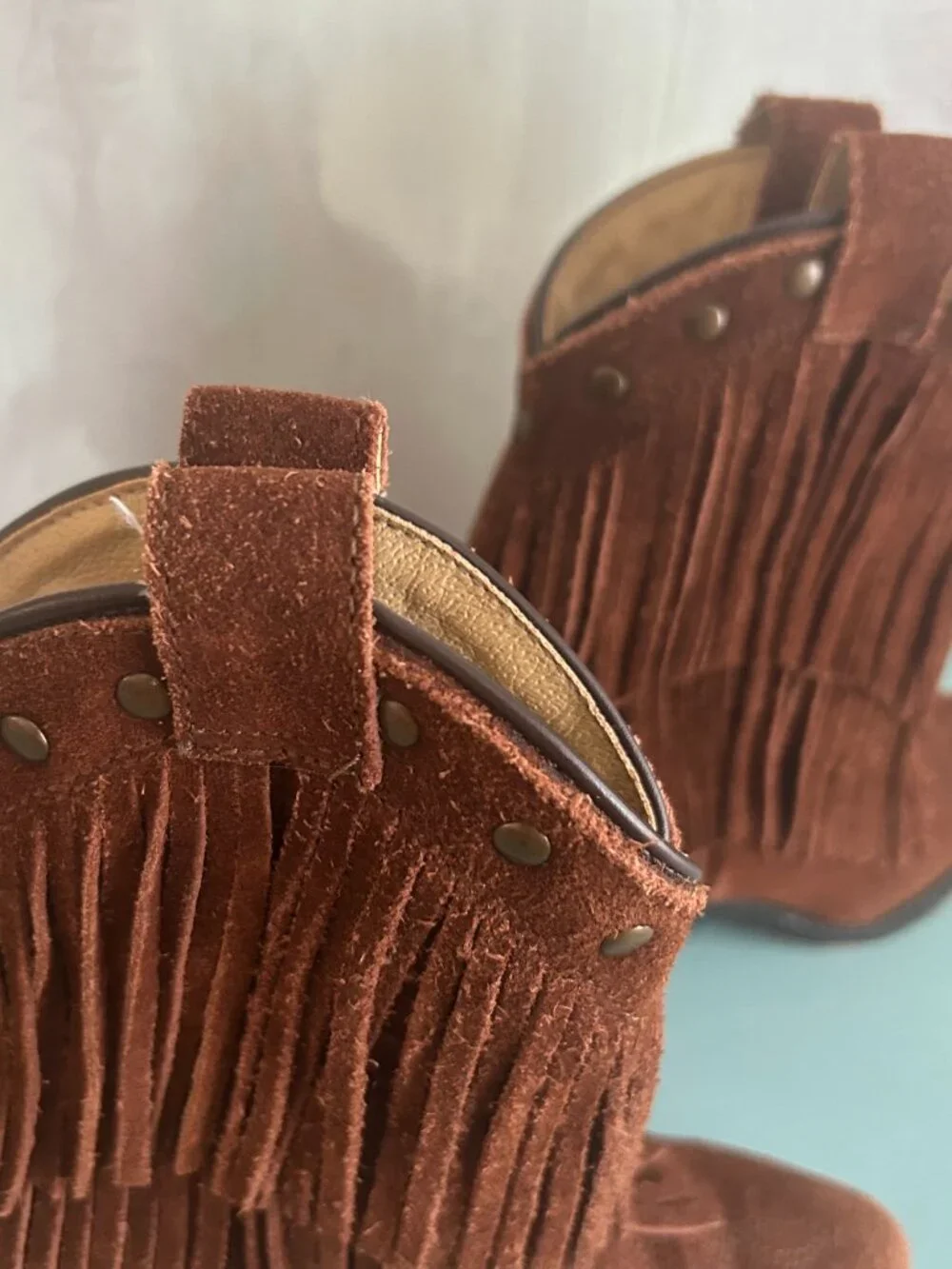 Smoky Mountain Girls Wisteria Double Fringe Tan Western Boot Size 9 Cowgirl Boot